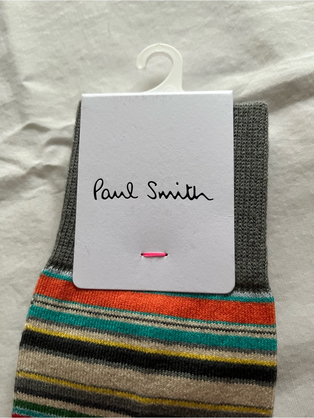Paul Smith women’s Grey Multi-Stripe Socks - Grey with Orange & Teal